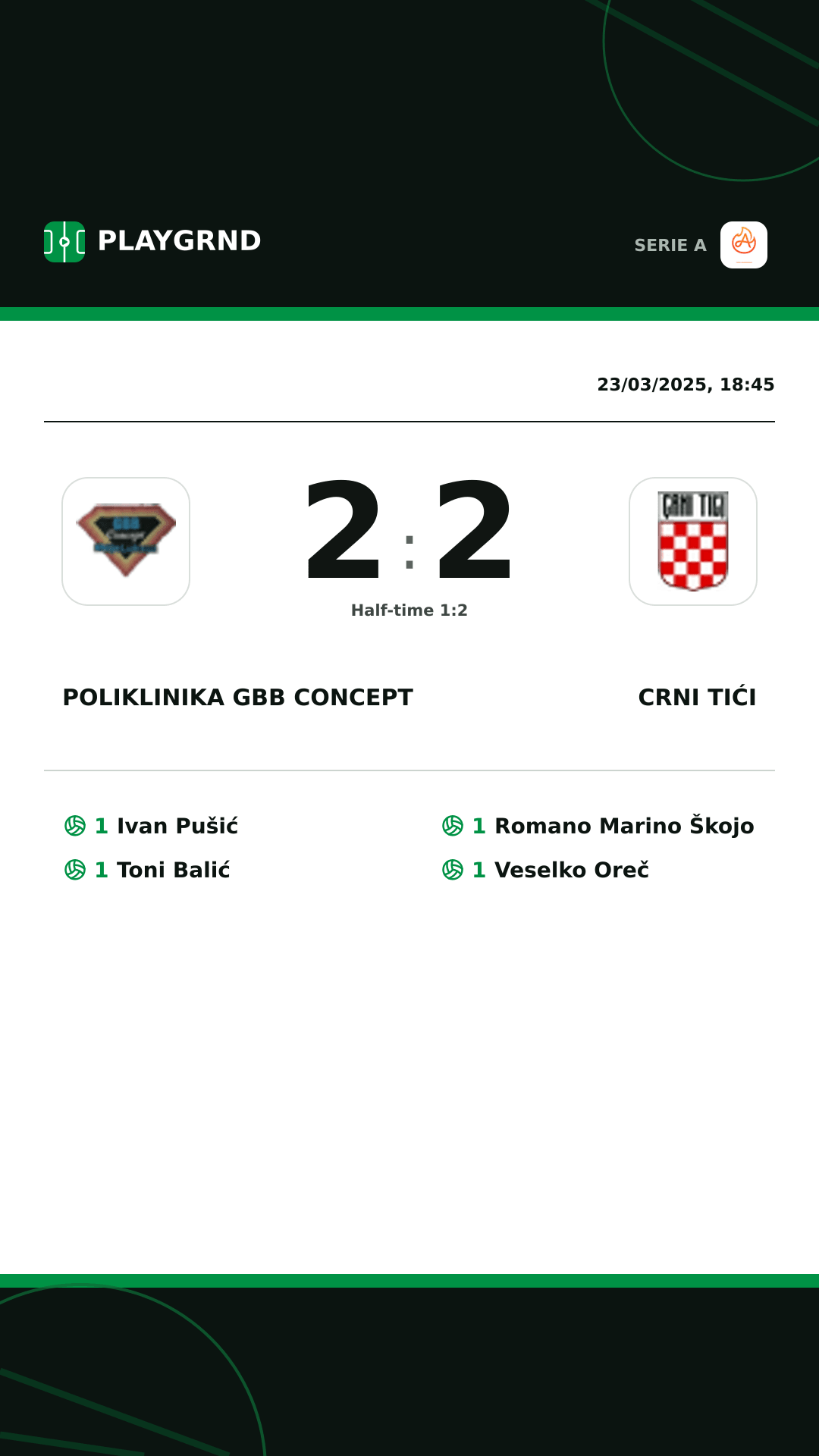 Instagram artwork: Poliklinika GBB Concept 2:2 Crni Tići