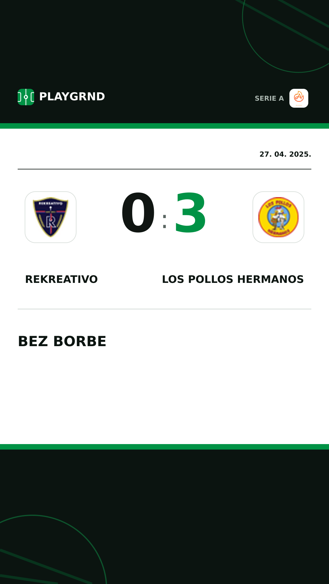 Instagram slika: Rekreativo 0:3 Los Pollos Hermanos