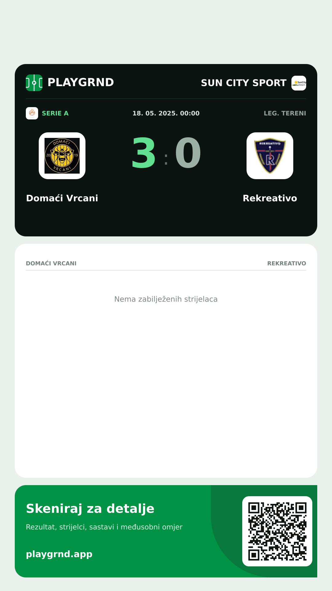 Story slika: Domaći Vrcani 3:0 Rekreativo