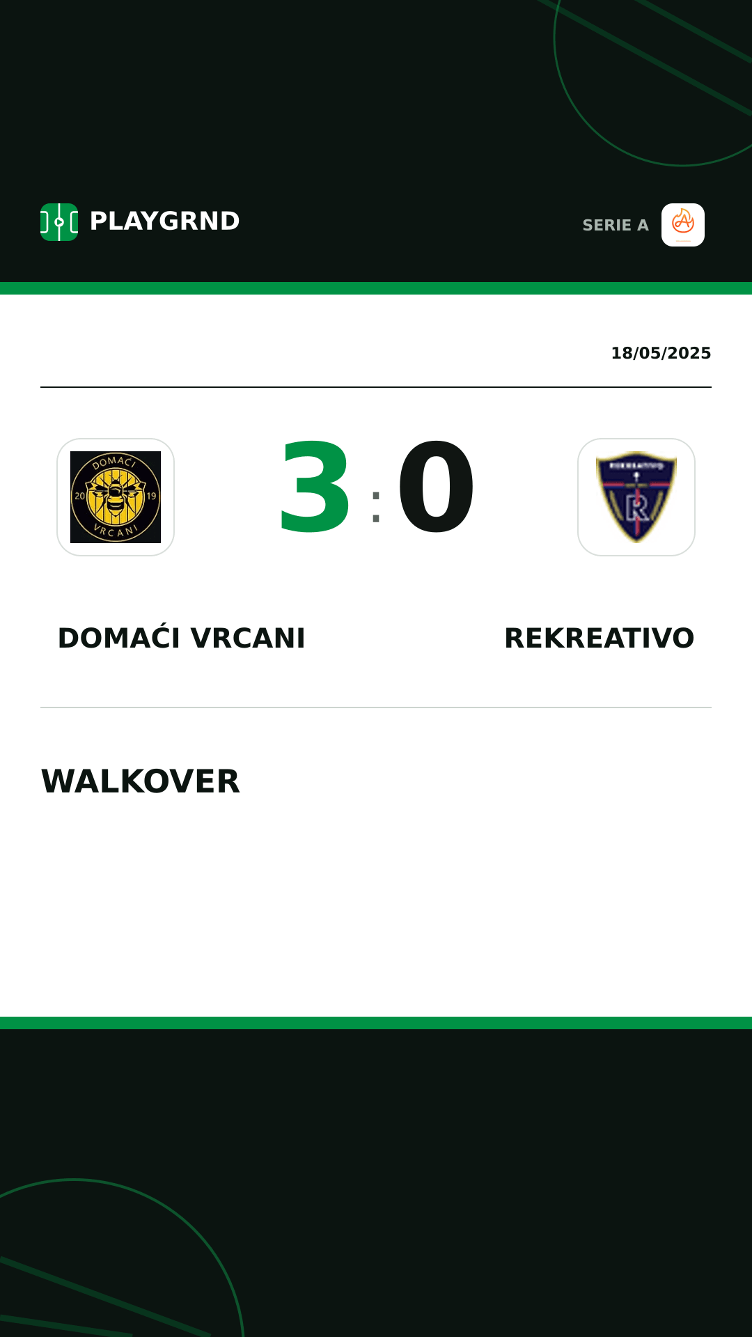 Instagram artwork: Domaći Vrcani 3:0 Rekreativo