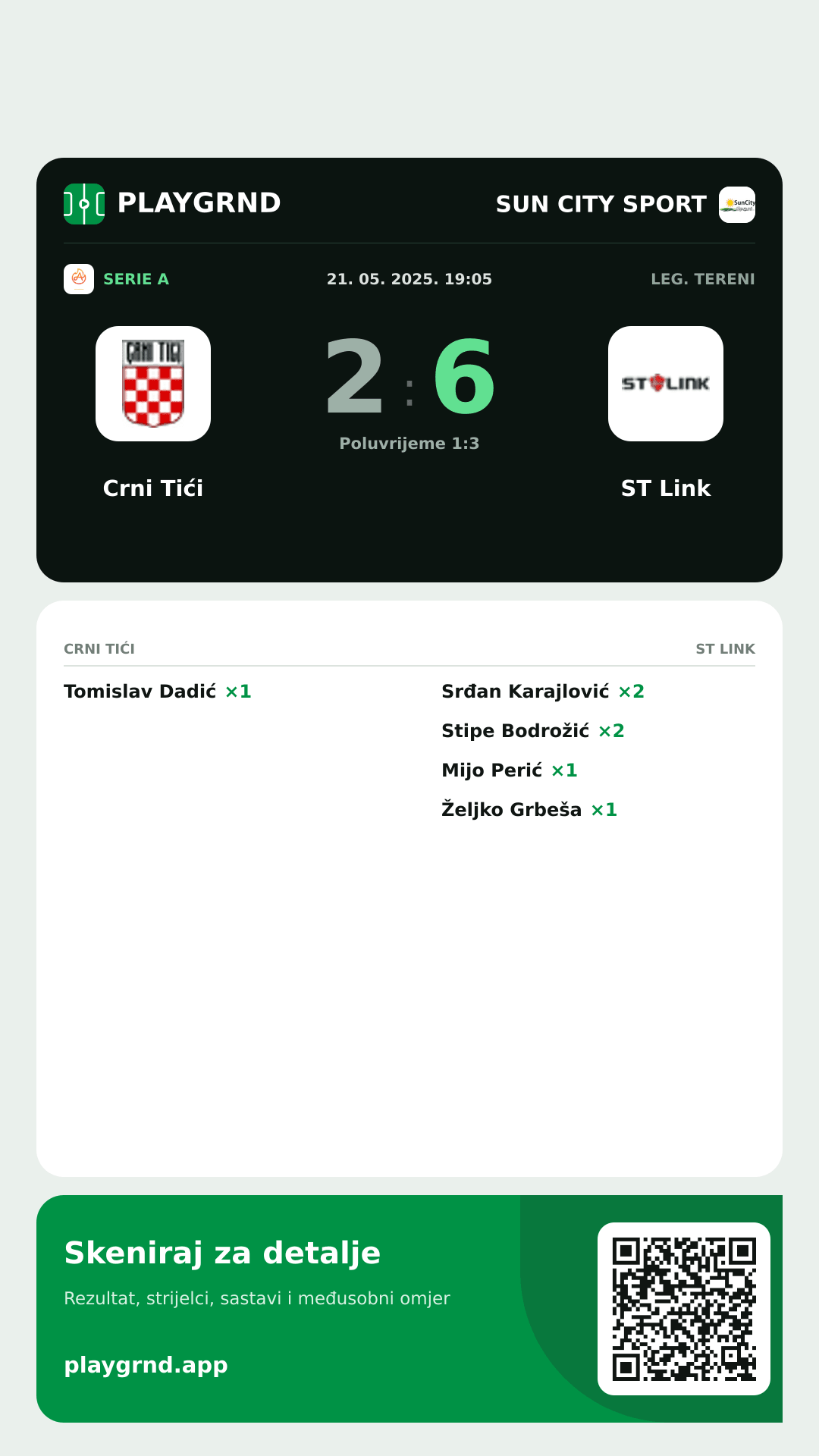 Story slika: Crni Tići 2:6 ST Link
