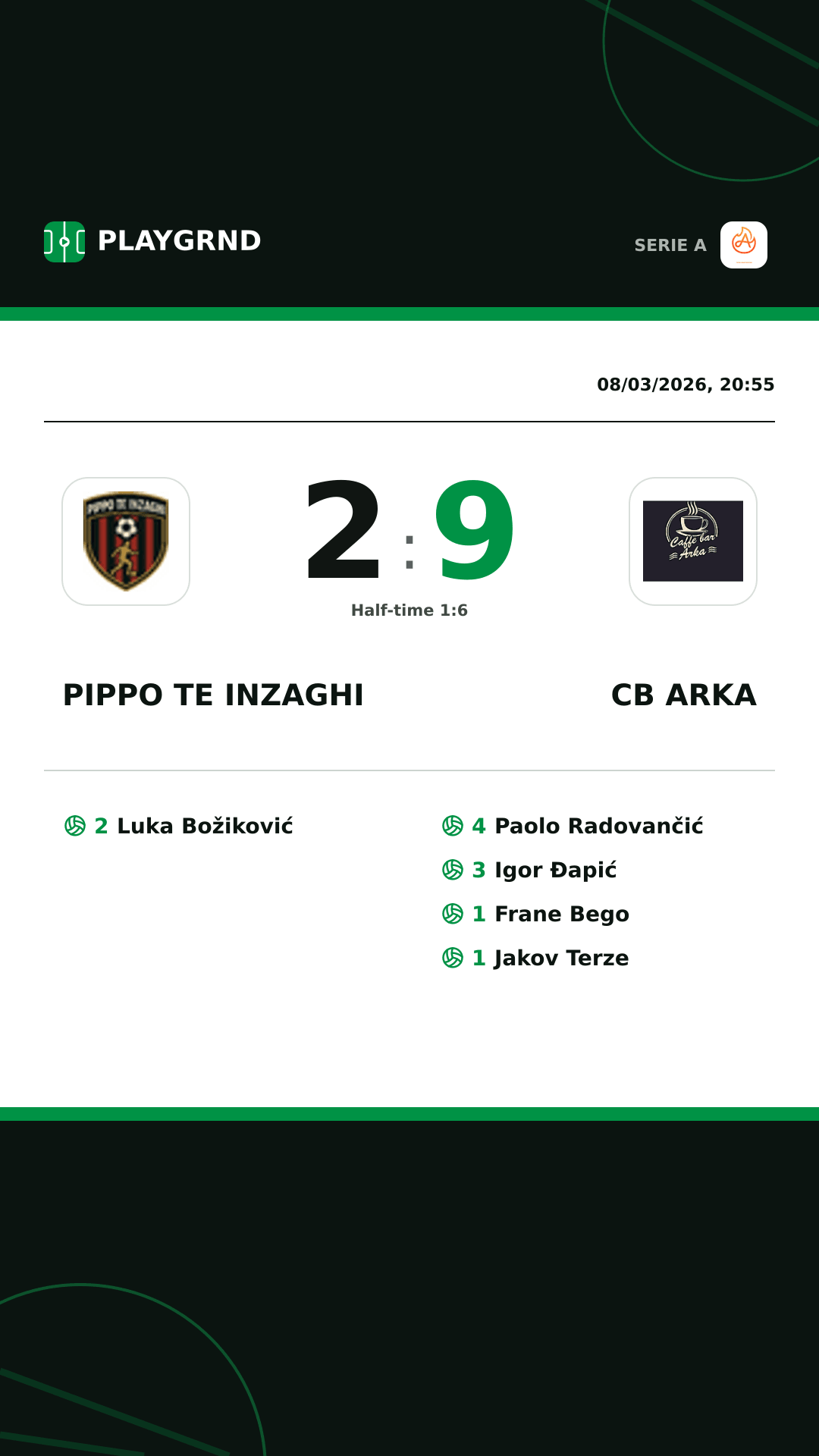 Instagram artwork: Pippo TE Inzaghi 2:9 CB Arka