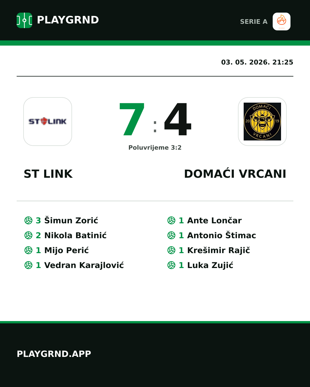 Instagram slika: ST Link 7:4 Domaći Vrcani