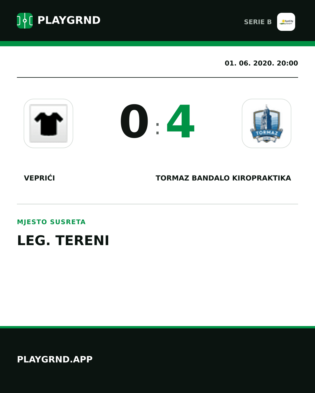 Instagram slika: Veprići 0:4 Tormaz Bandalo Kiropraktika