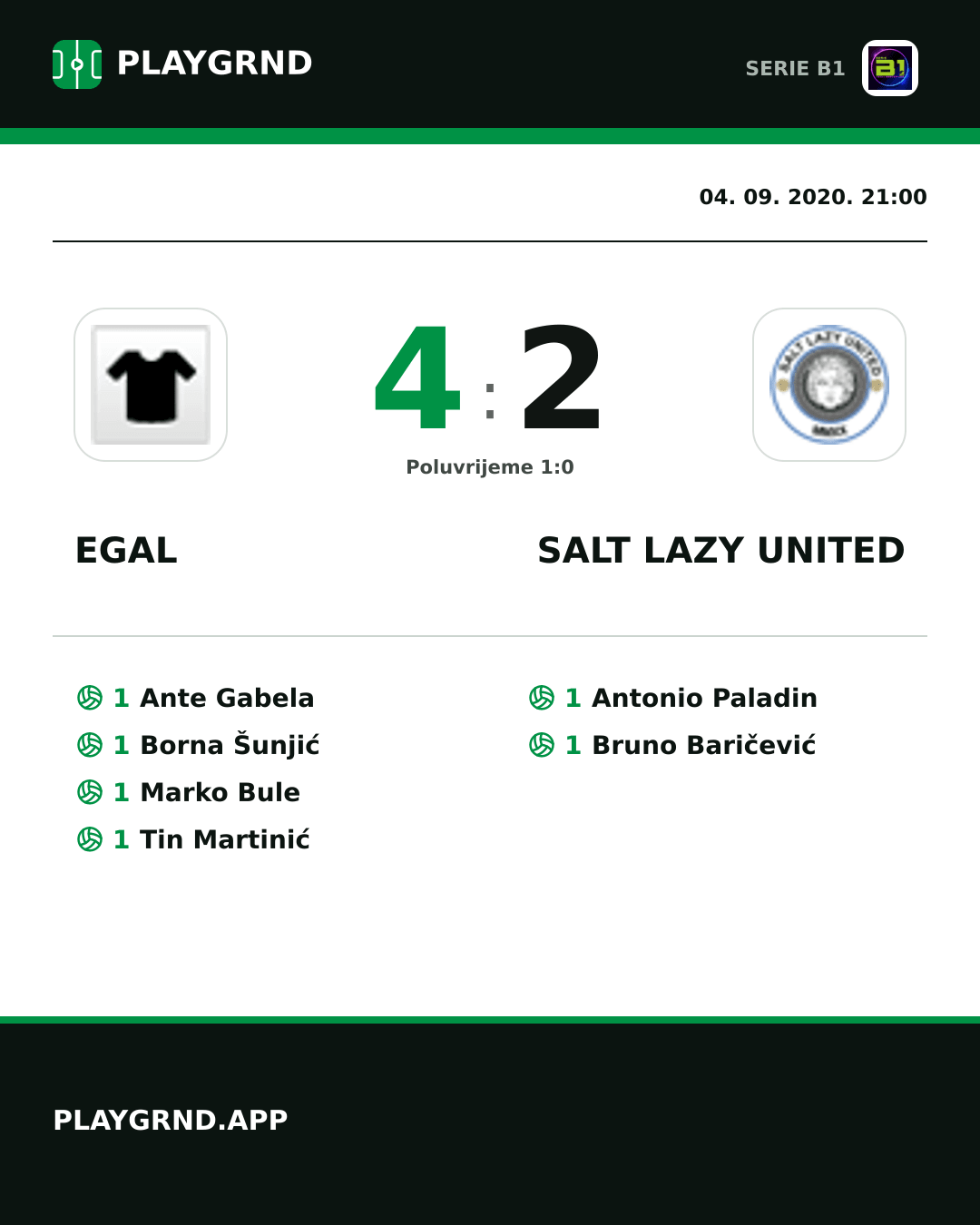 Instagram slika: Egal 4:2 Salt Lazy United