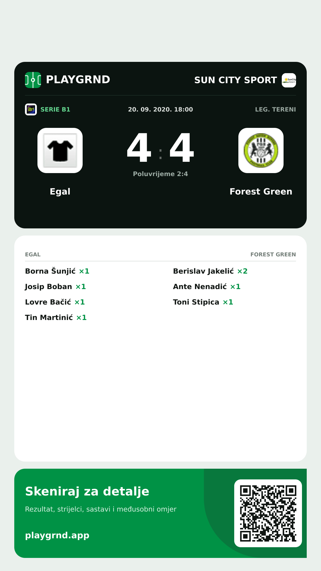 Story slika: Egal 4:4 Forest Green