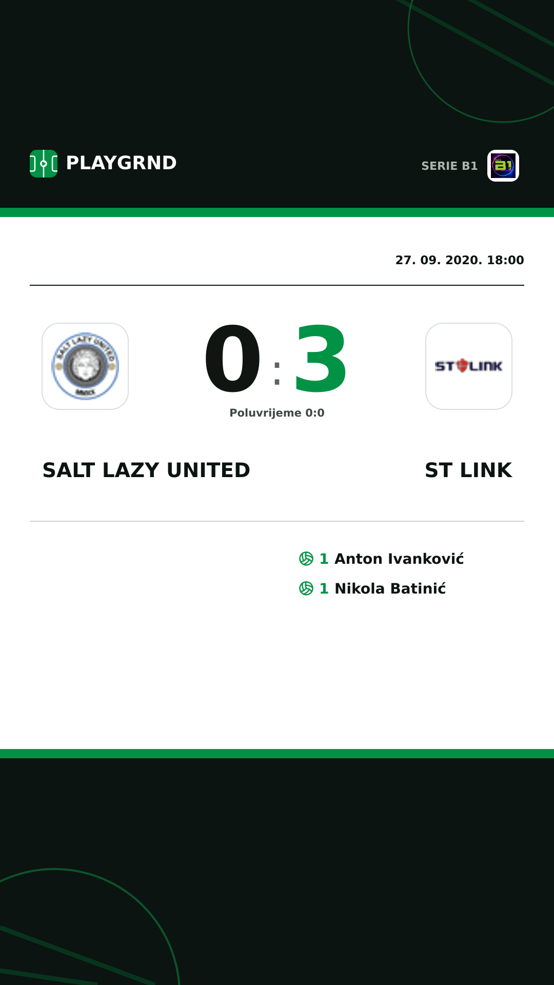 Instagram slika: Salt Lazy United 0:3 ST Link