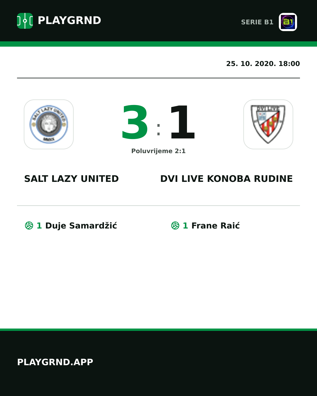 Instagram slika: Salt Lazy United 3:1 Dvi Live Konoba Rudine