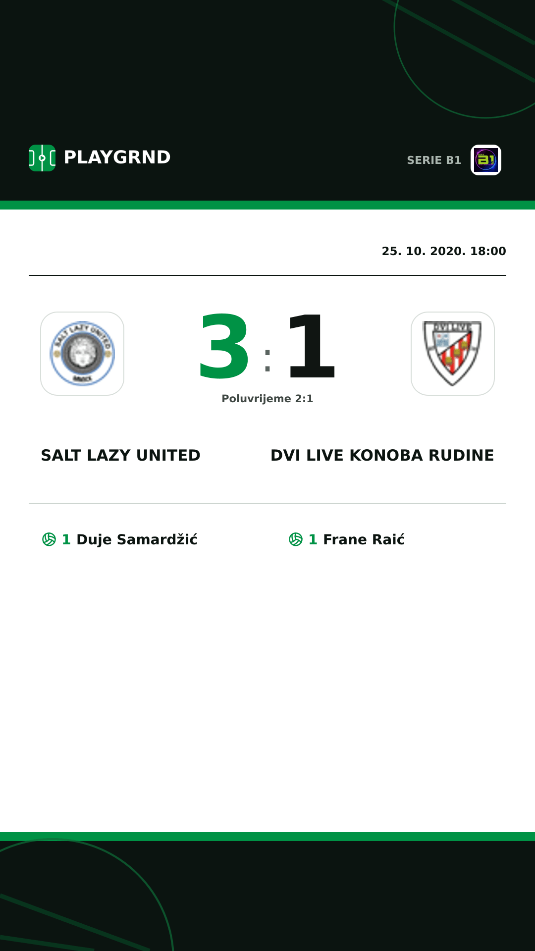 Instagram slika: Salt Lazy United 3:1 Dvi Live Konoba Rudine