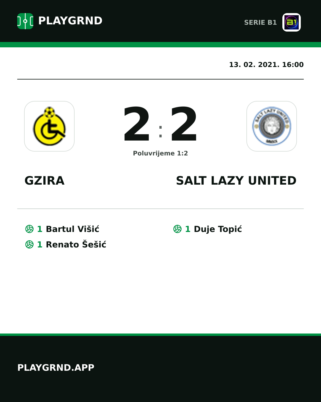 Instagram slika: Gzira 2:2 Salt Lazy United