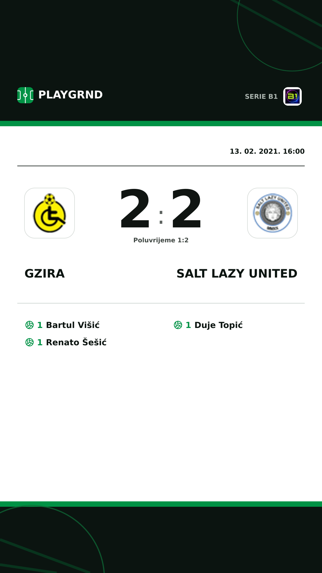 Instagram slika: Gzira 2:2 Salt Lazy United