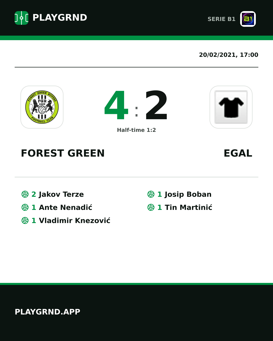 Instagram artwork: Forest Green 4:2 Egal