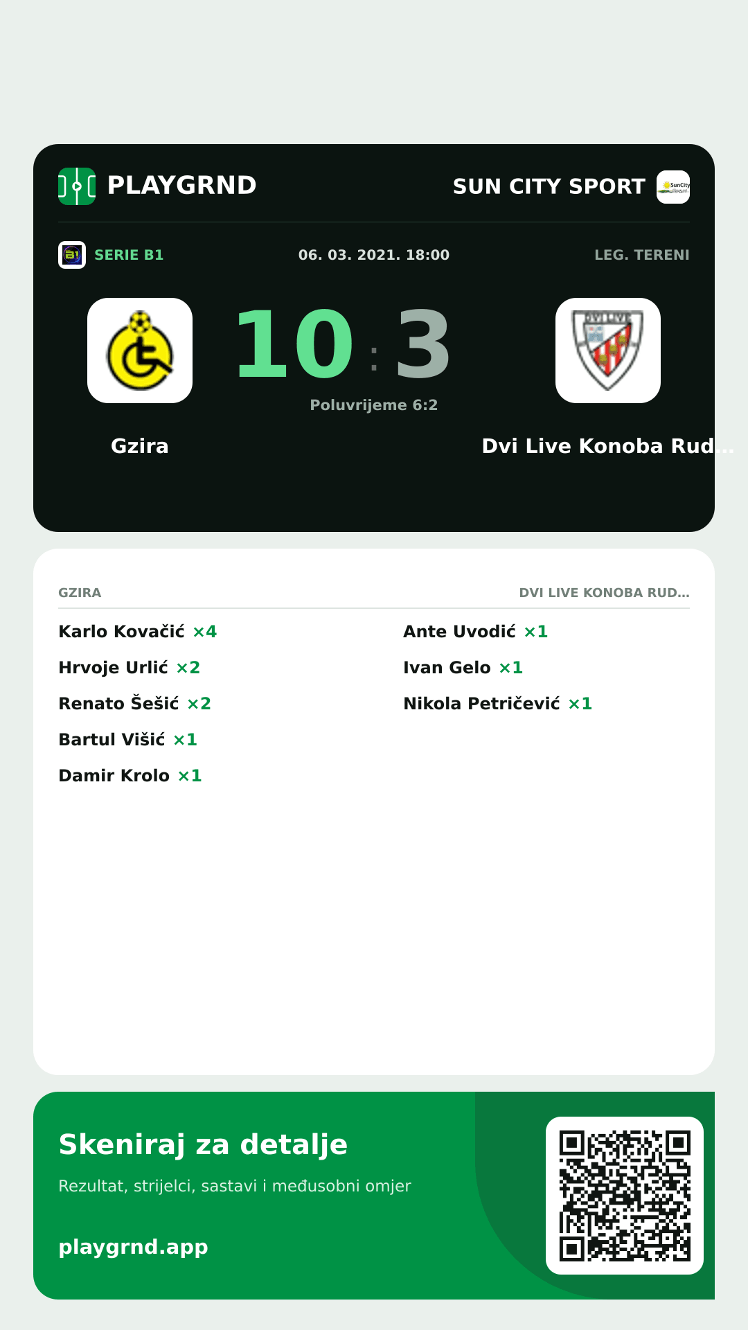 Story slika: Gzira 10:3 Dvi Live Konoba Rudine