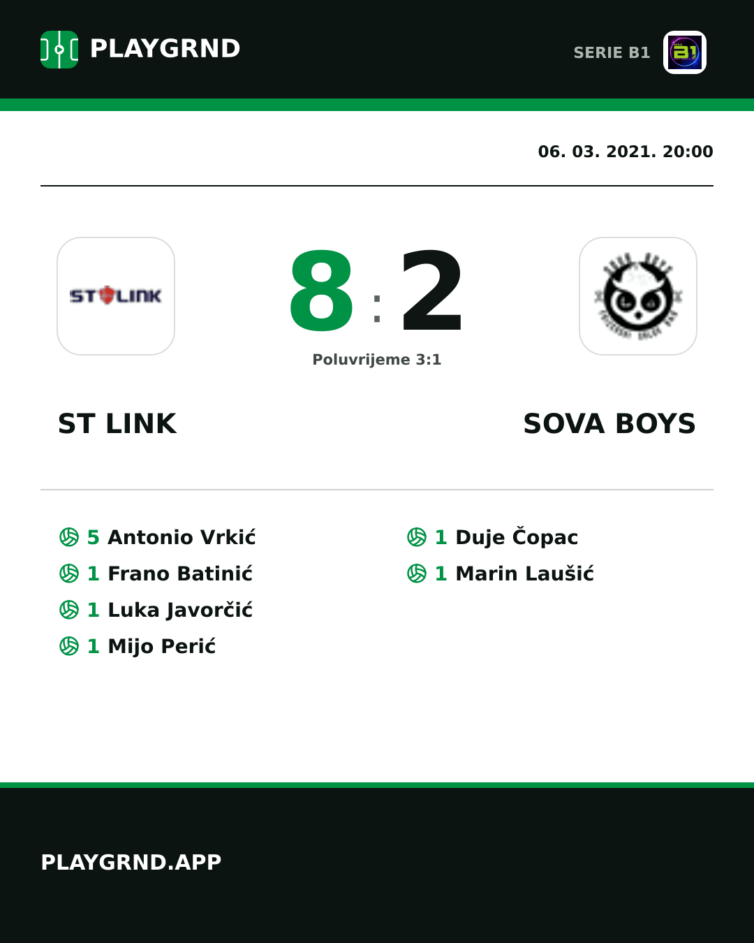 Instagram slika: ST Link 8:2 Sova Boys