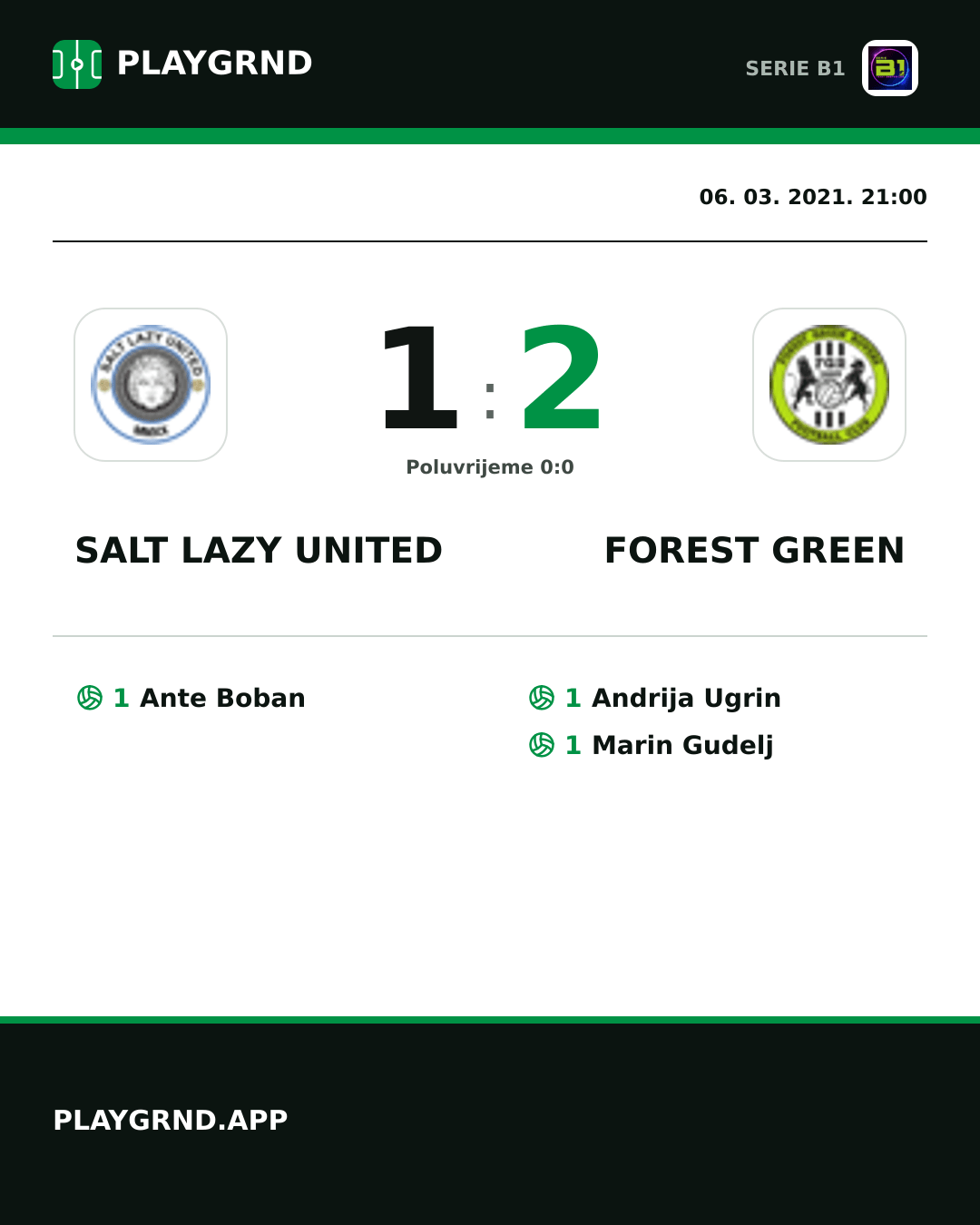 Instagram slika: Salt Lazy United 1:2 Forest Green