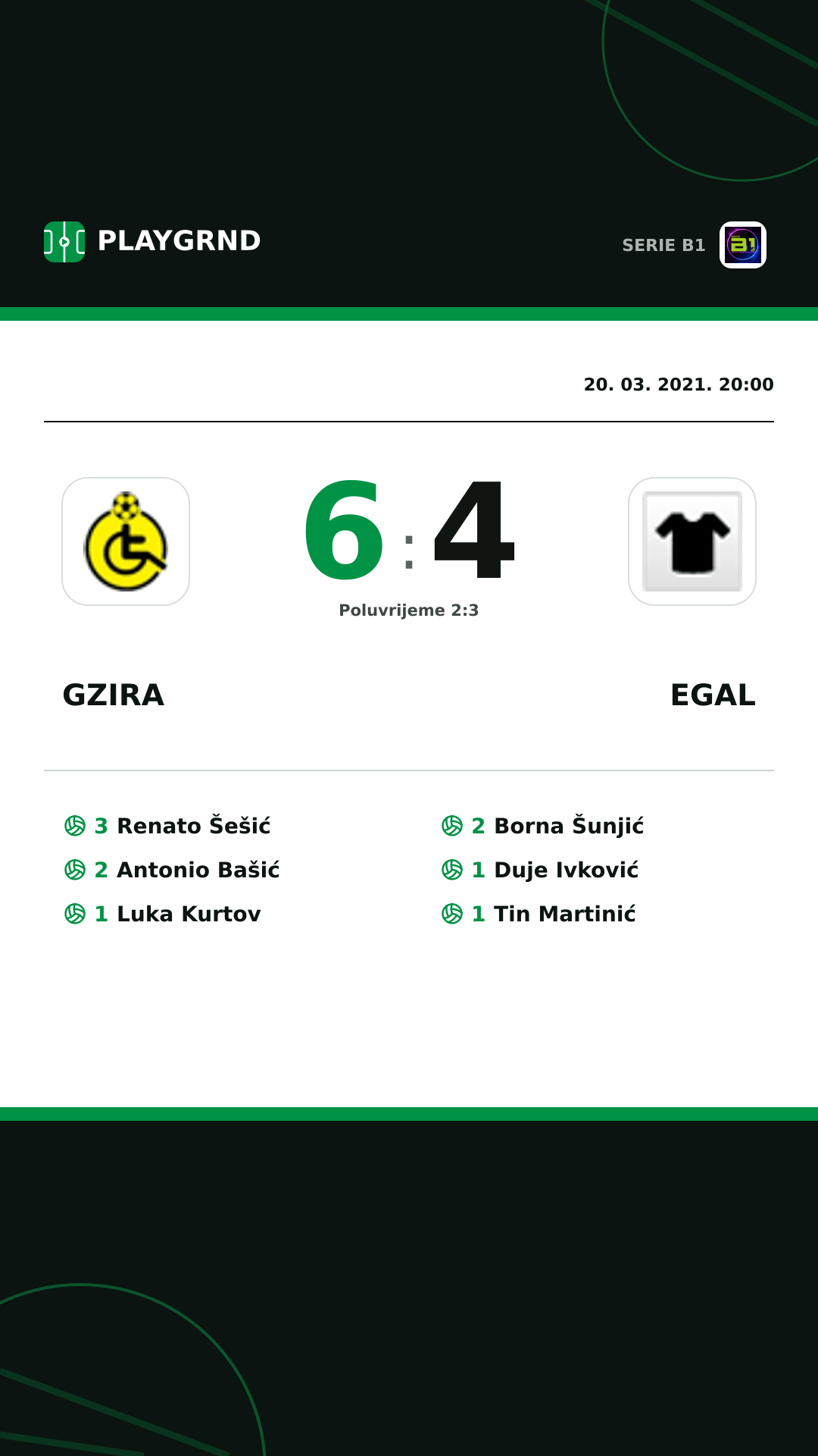 Instagram slika: Gzira 6:4 Egal