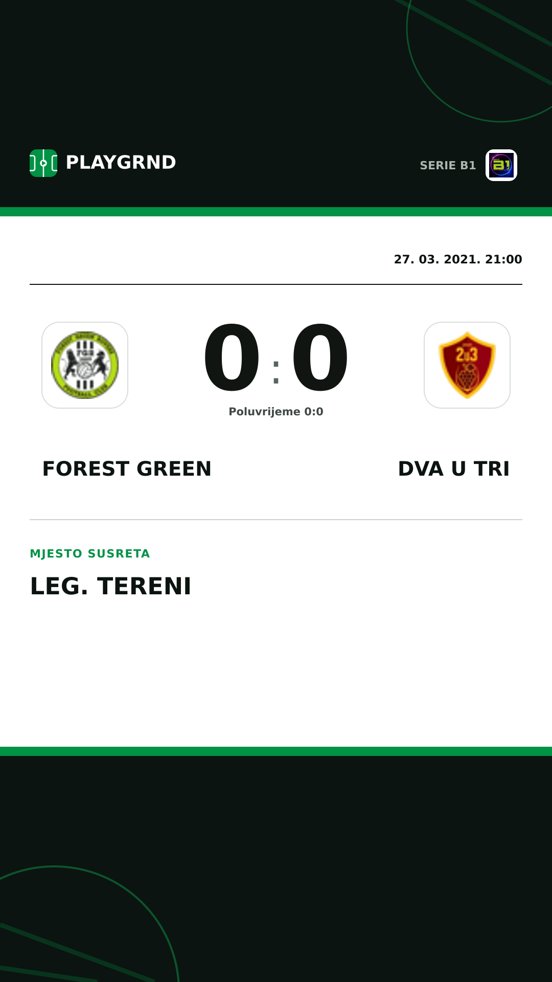 Instagram slika: Forest Green 0:0 Dva U Tri