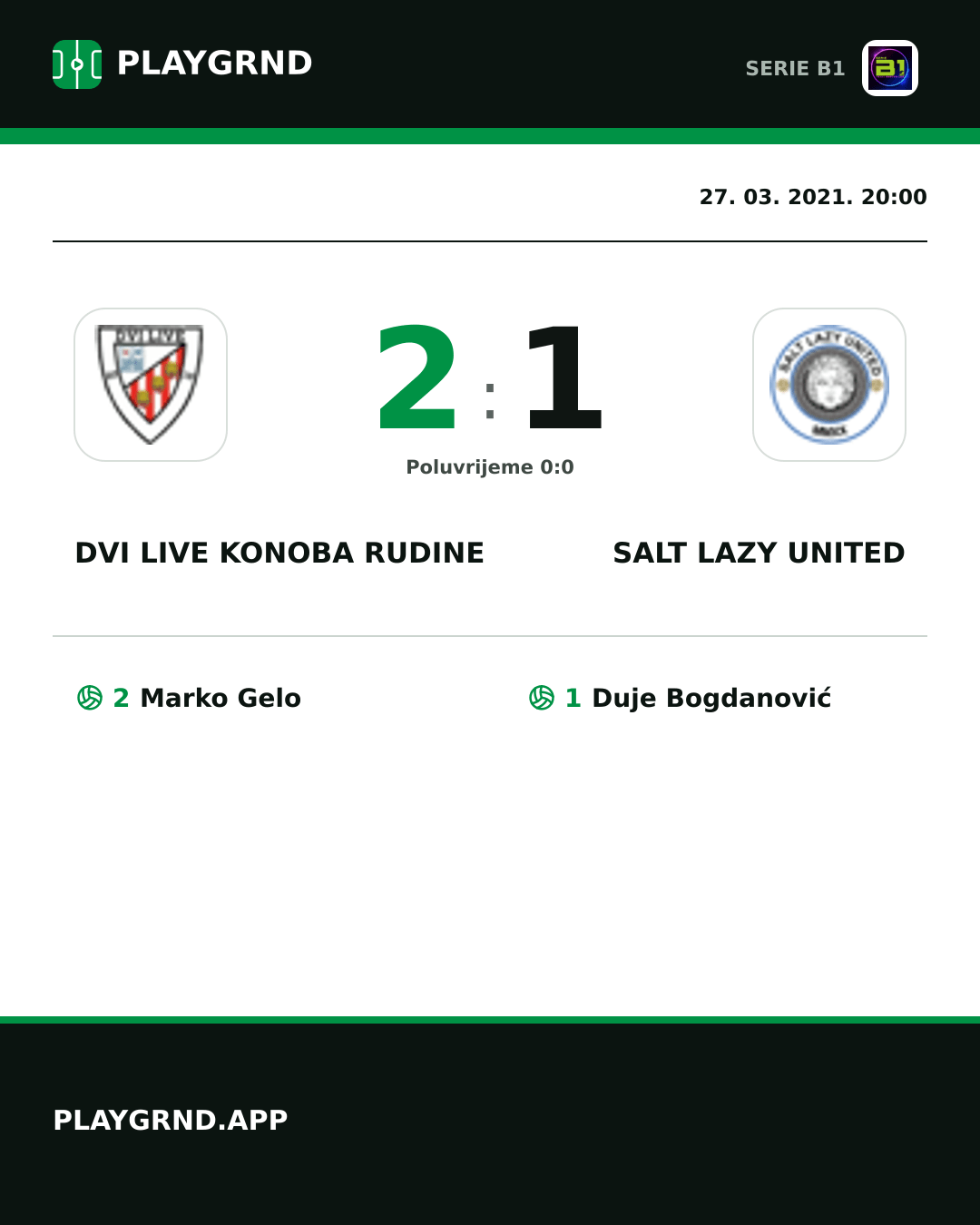 Instagram slika: Dvi Live Konoba Rudine 2:1 Salt Lazy United