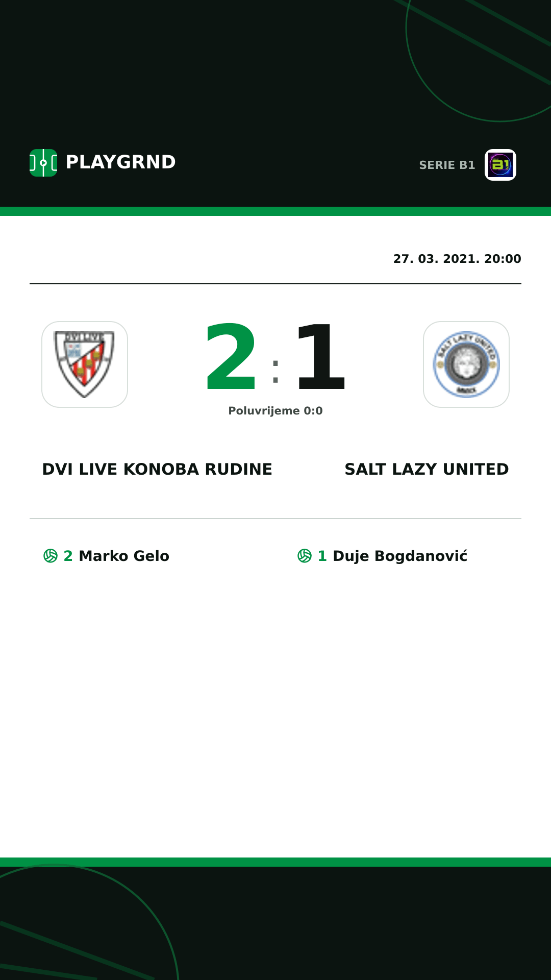 Instagram slika: Dvi Live Konoba Rudine 2:1 Salt Lazy United
