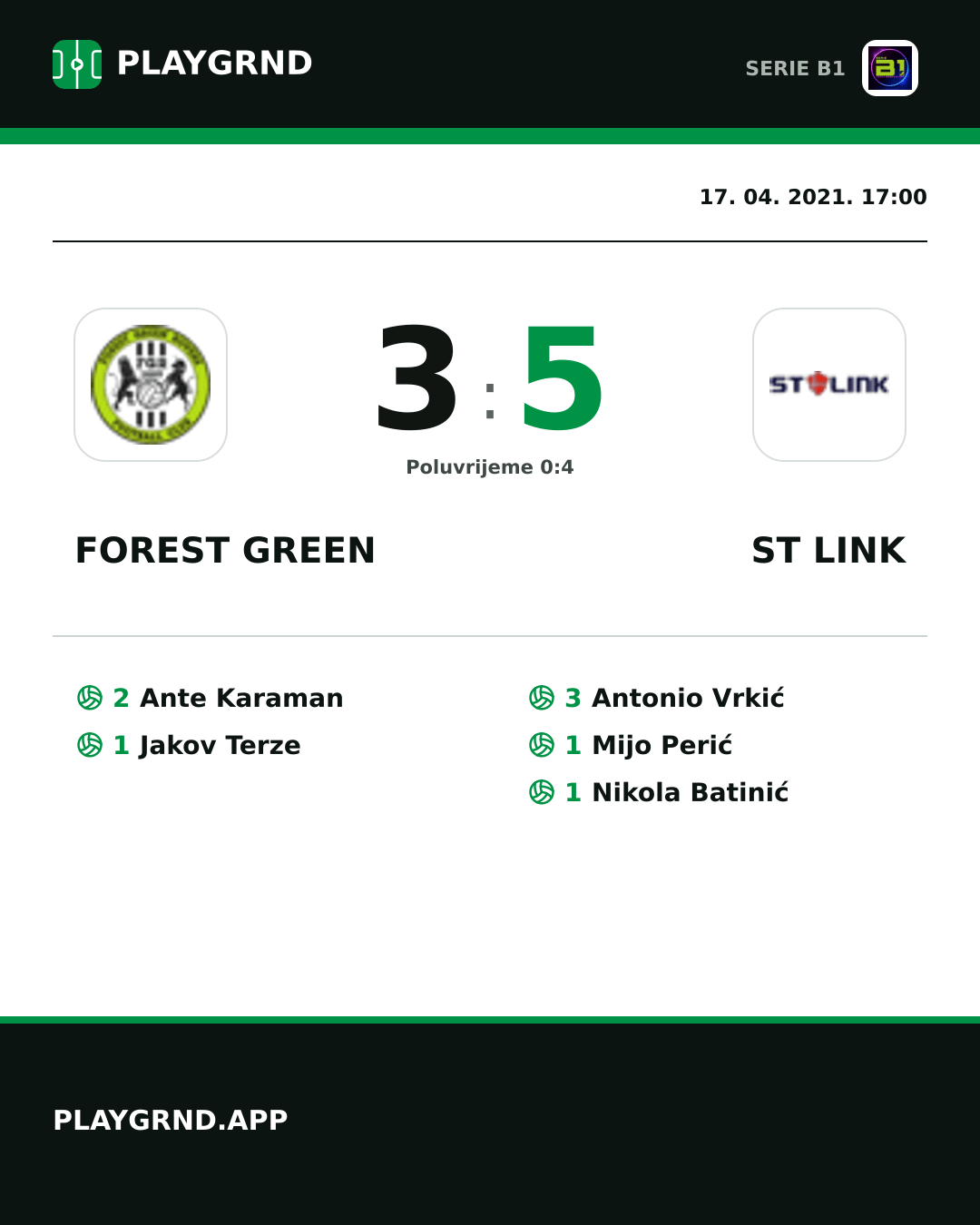 Instagram slika: Forest Green 3:5 ST Link