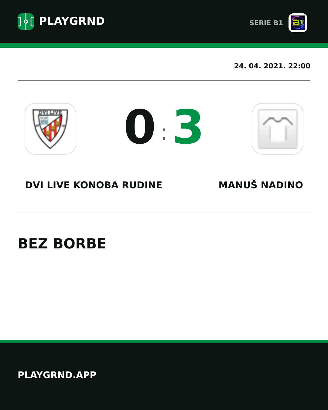 Instagram slika: Dvi Live Konoba Rudine 0:3 Manuš Nadino
