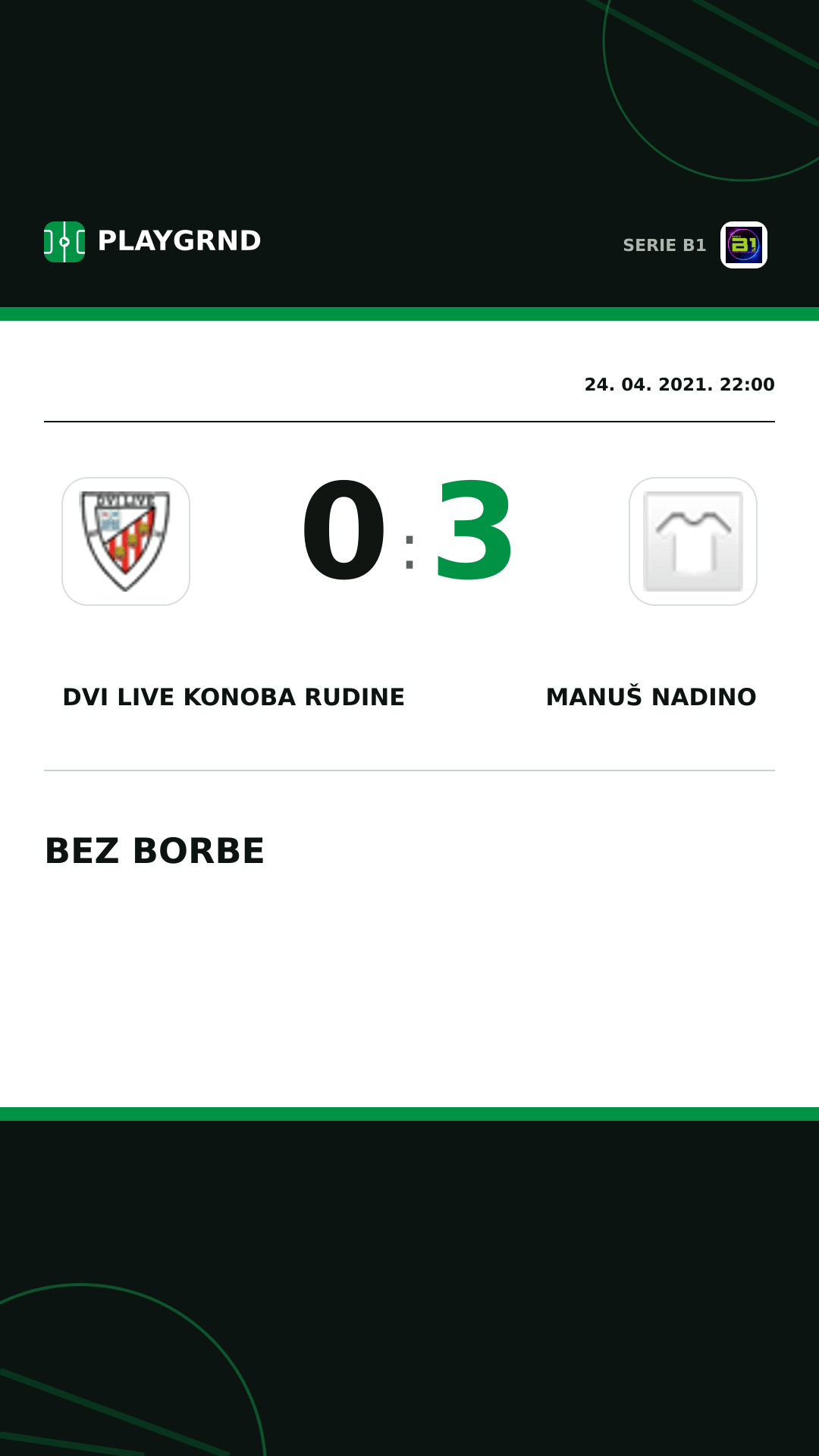 Instagram slika: Dvi Live Konoba Rudine 0:3 Manuš Nadino
