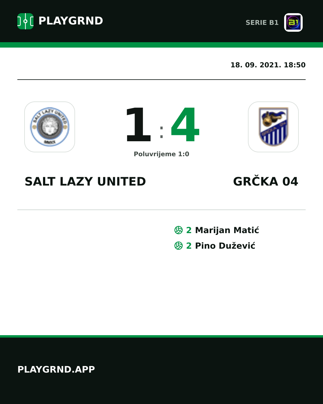 Instagram slika: Salt Lazy United 1:4 Grčka 04