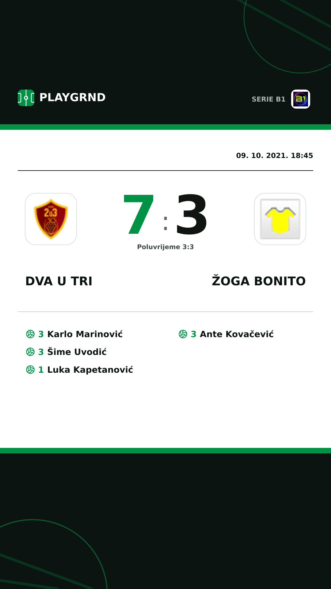 Instagram slika: Dva U Tri 7:3 Žoga Bonito