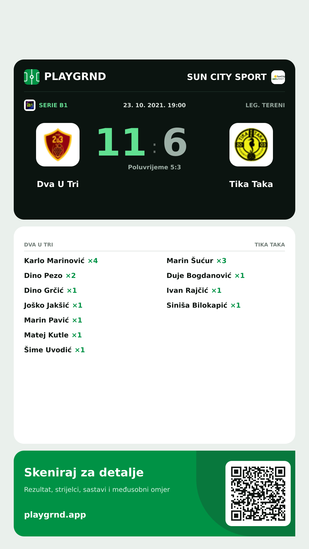 Story slika: Dva U Tri 11:6 Tika Taka