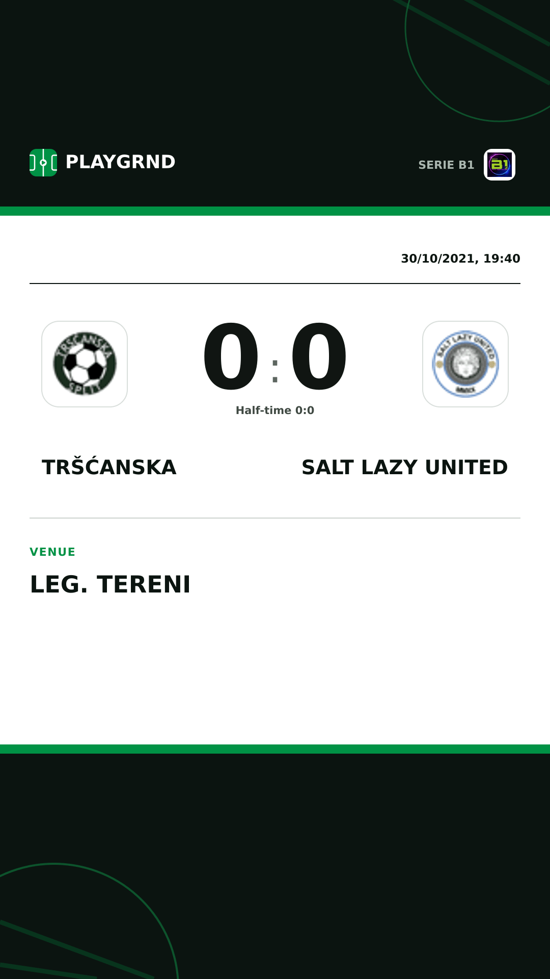 Instagram artwork: Tršćanska 0:0 Salt Lazy United