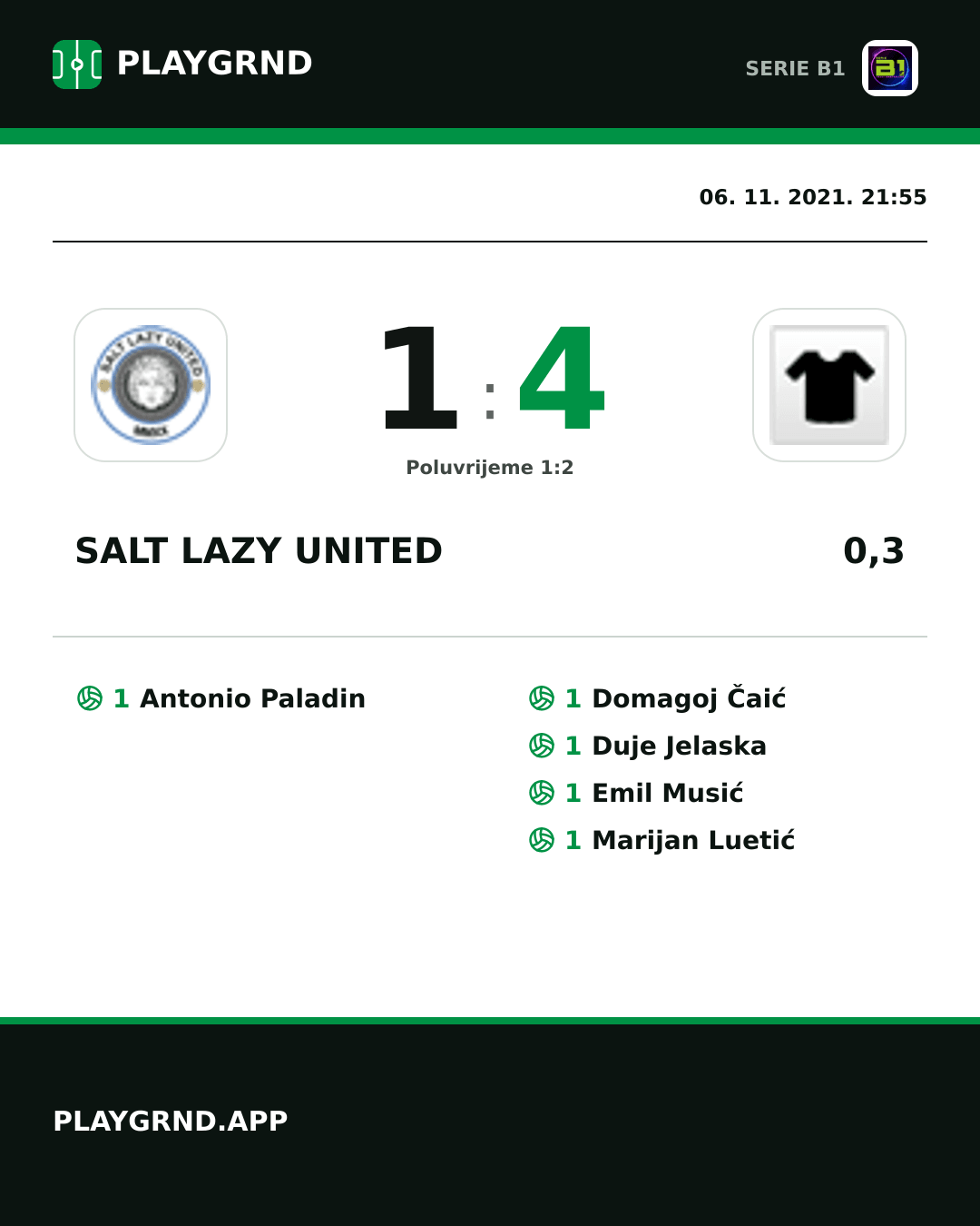 Instagram slika: Salt Lazy United 1:4 0,3
