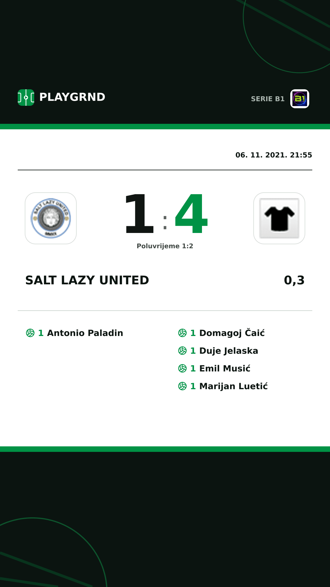 Instagram slika: Salt Lazy United 1:4 0,3