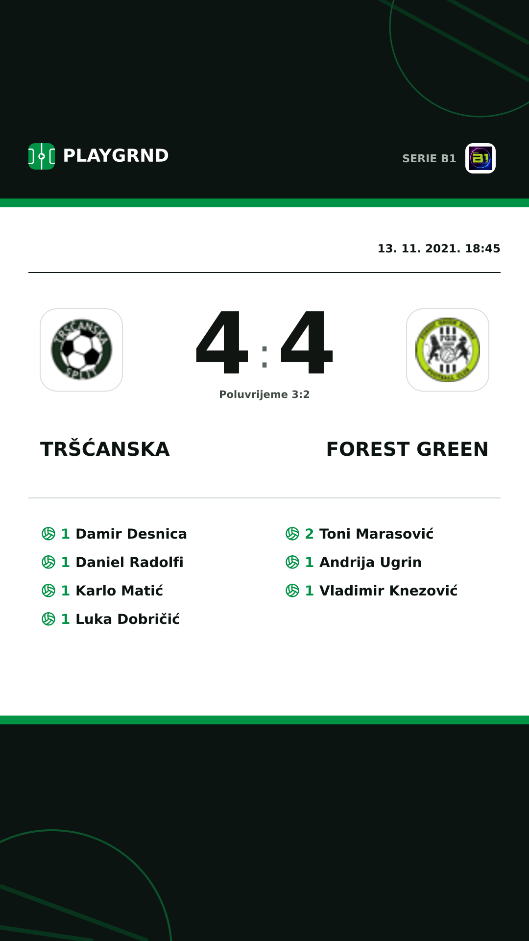 Instagram slika: Tršćanska 4:4 Forest Green