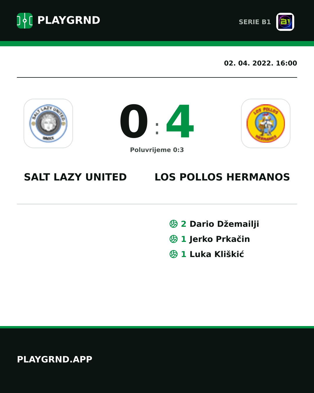Instagram slika: Salt Lazy United 0:4 Los Pollos Hermanos