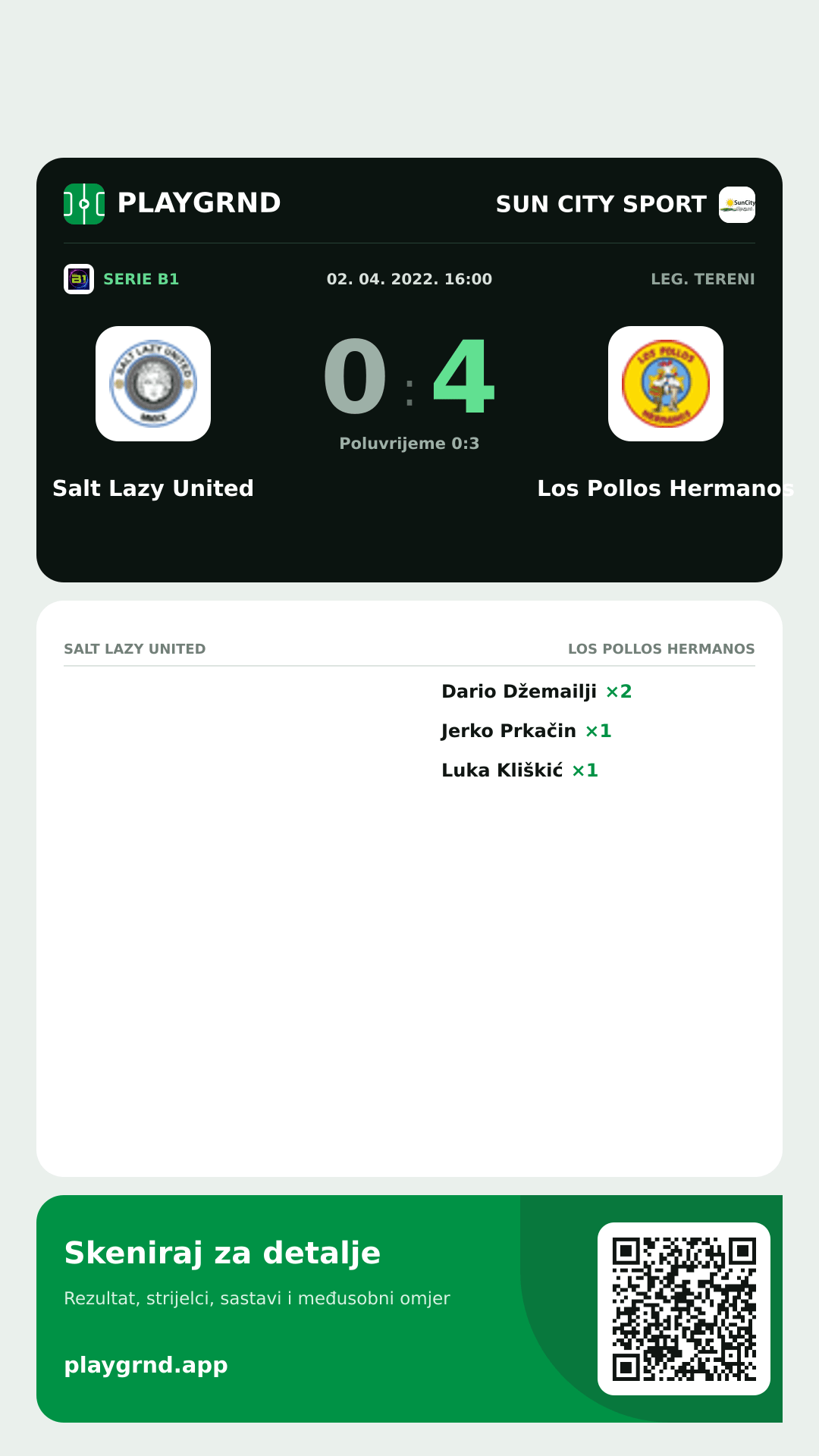 Story slika: Salt Lazy United 0:4 Los Pollos Hermanos