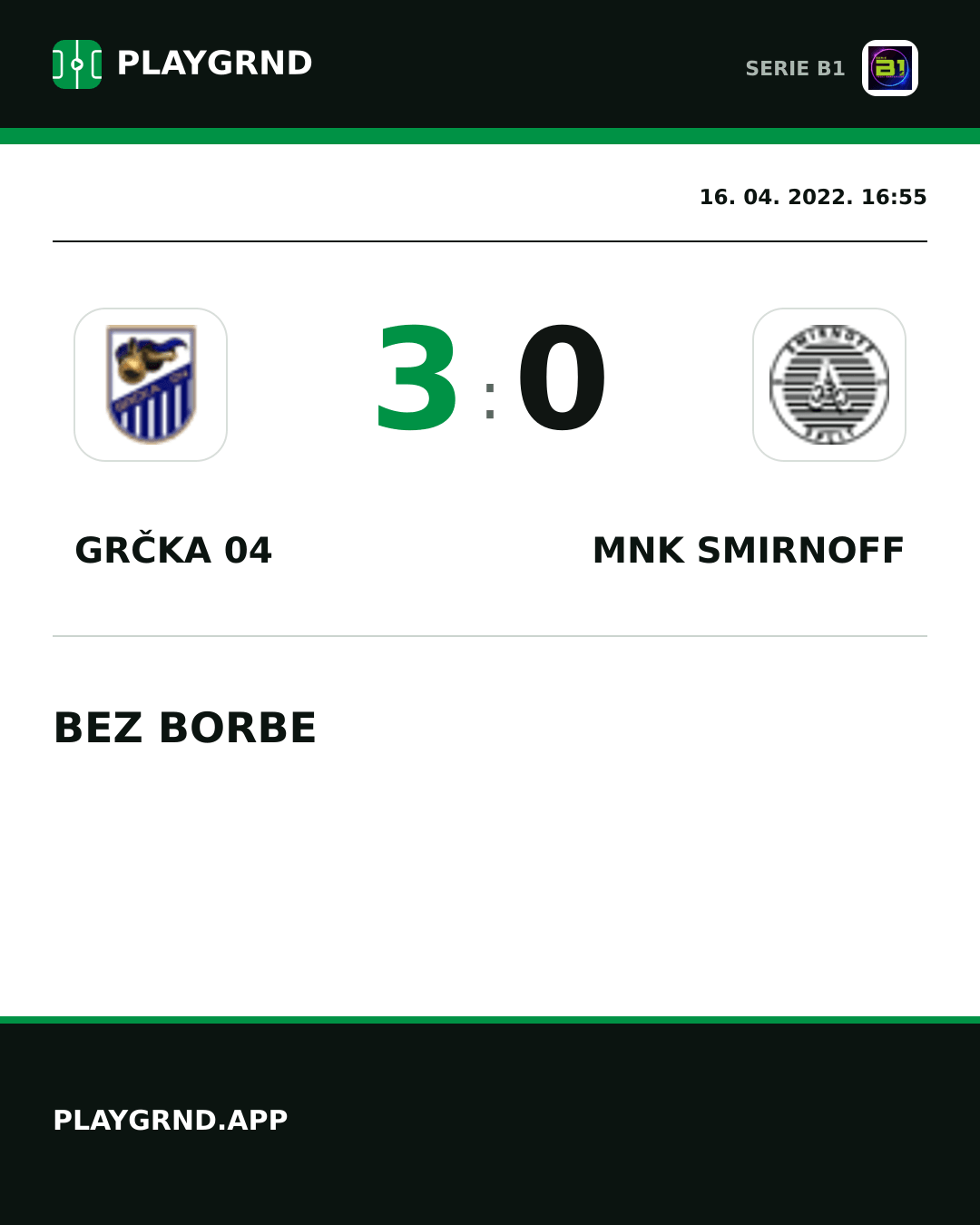 Instagram slika: Grčka 04 3:0 Mnk Smirnoff