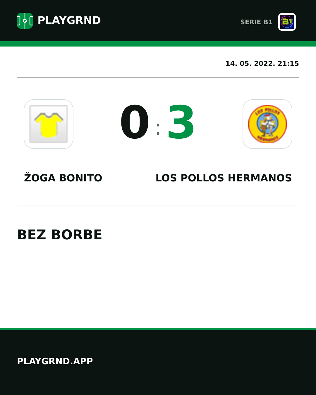 Instagram slika: Žoga Bonito 0:3 Los Pollos Hermanos