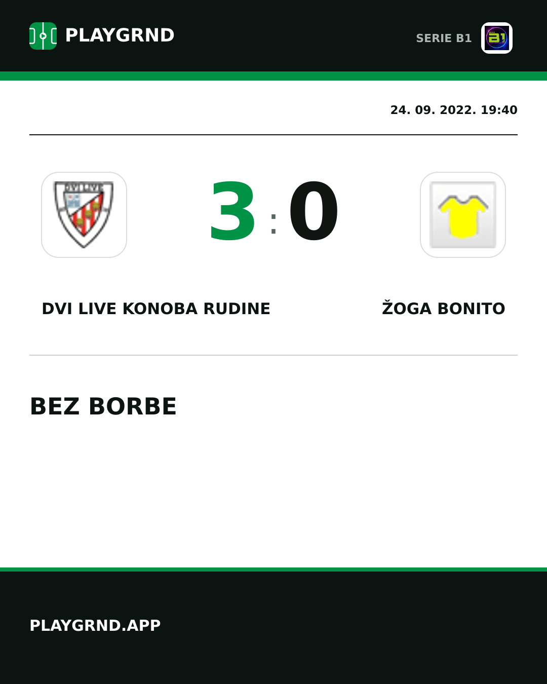 Instagram slika: Dvi Live Konoba Rudine 3:0 Žoga Bonito