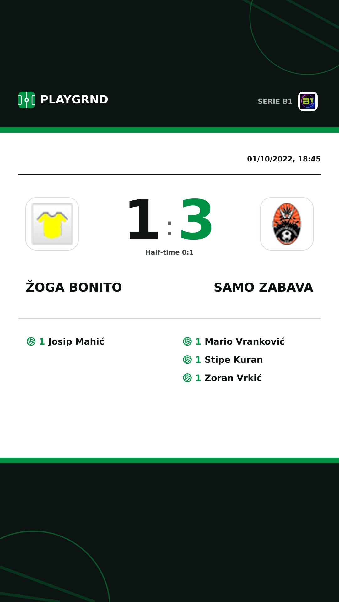 Instagram artwork: Žoga Bonito 1:3 Samo Zabava