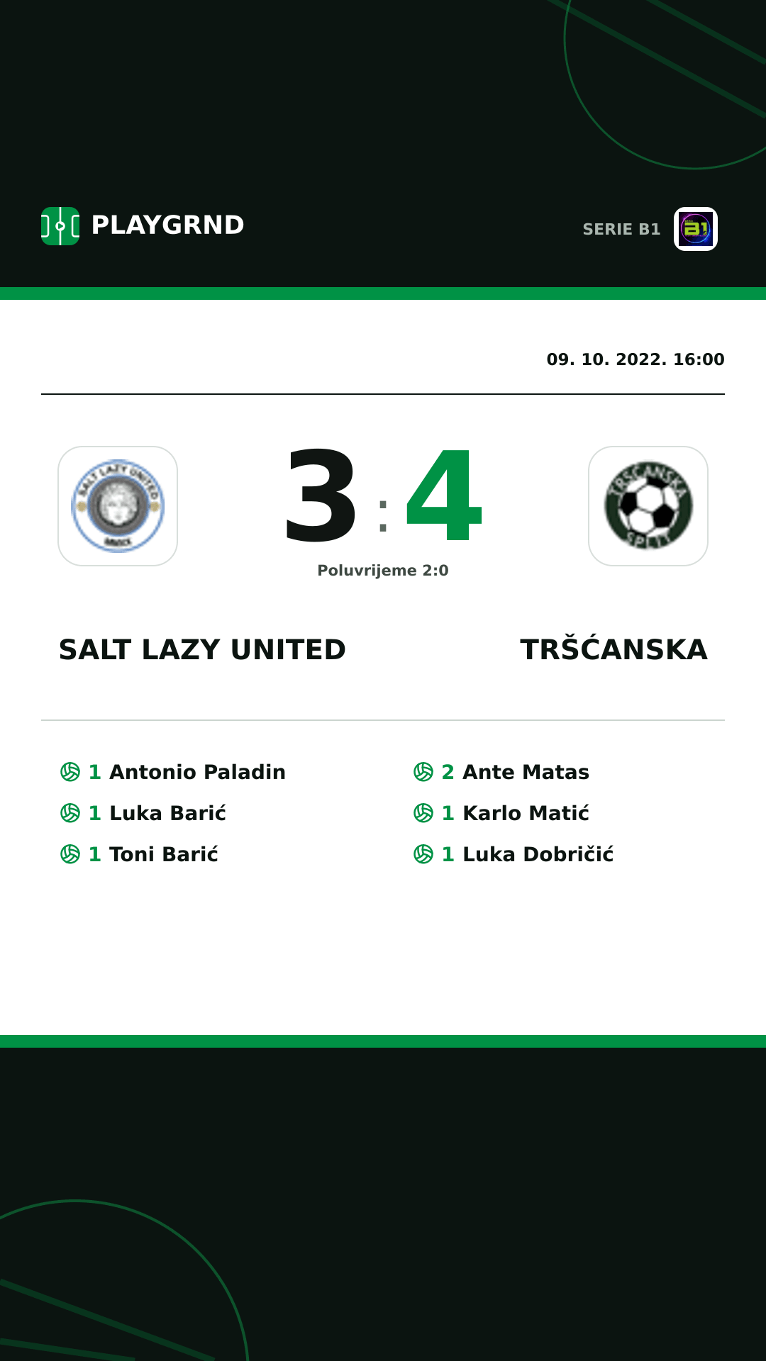 Instagram slika: Salt Lazy United 3:4 Tršćanska