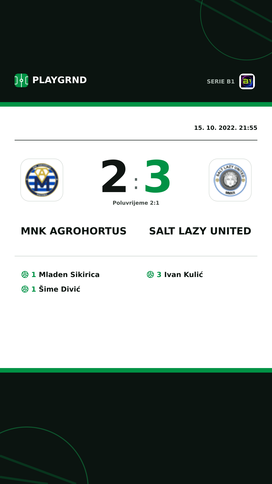 Instagram slika: Mnk Agrohortus 2:3 Salt Lazy United