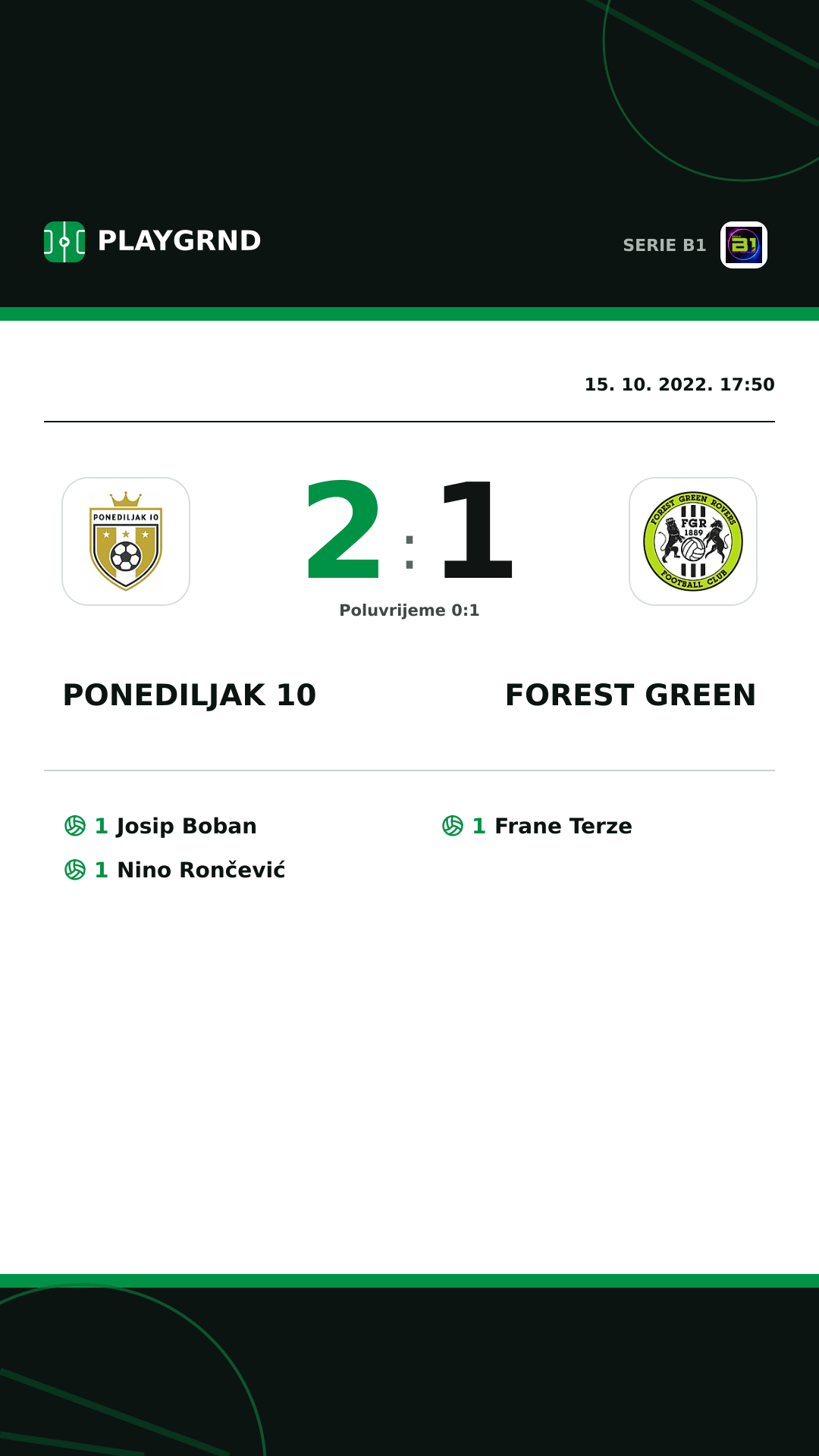 Instagram slika: Ponediljak 10 2:1 Forest Green