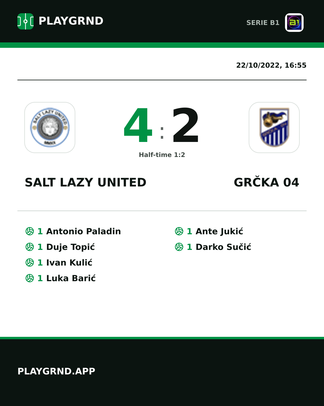 Instagram artwork: Salt Lazy United 4:2 Grčka 04