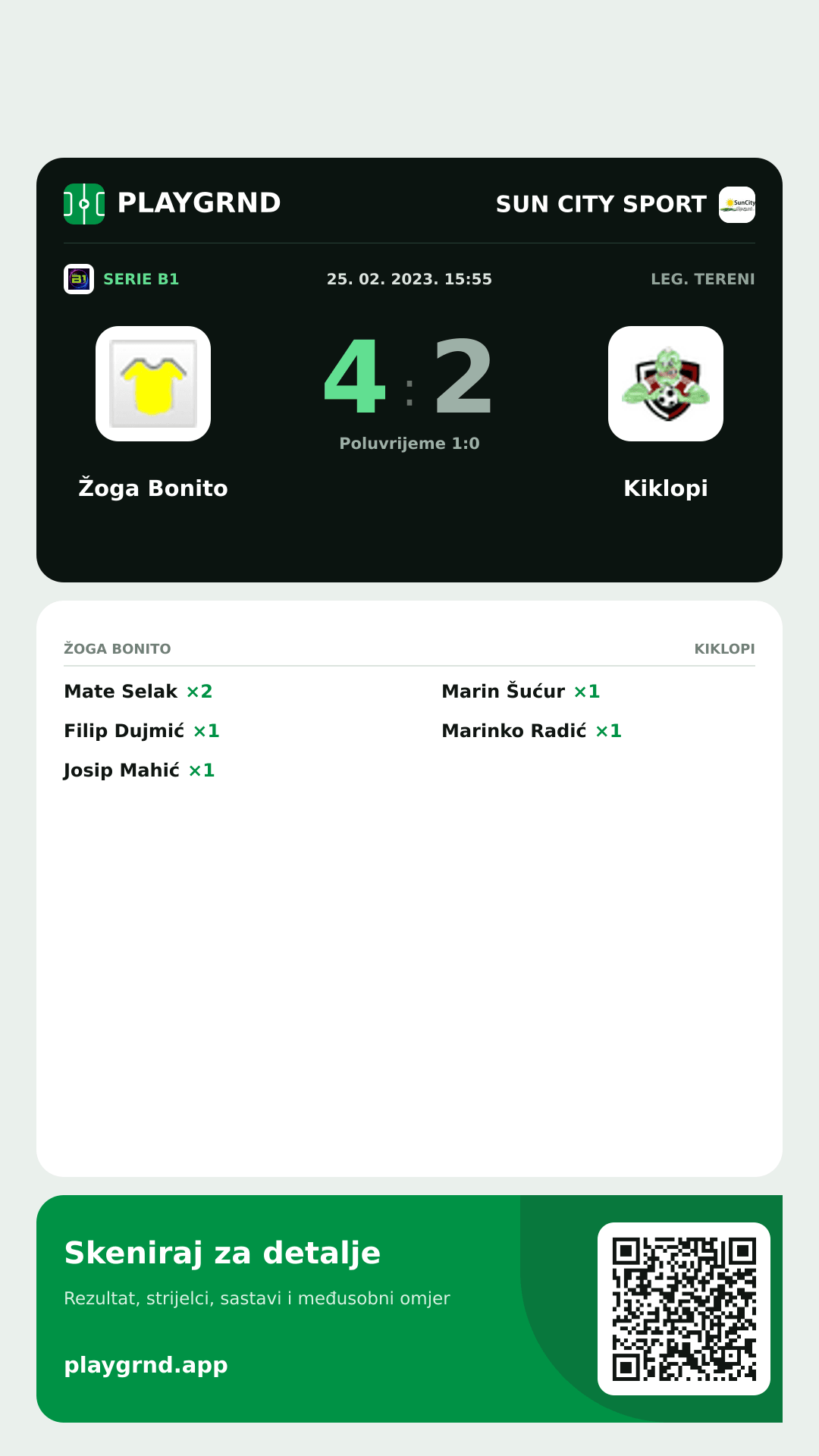 Story slika: Žoga Bonito 4:2 Kiklopi