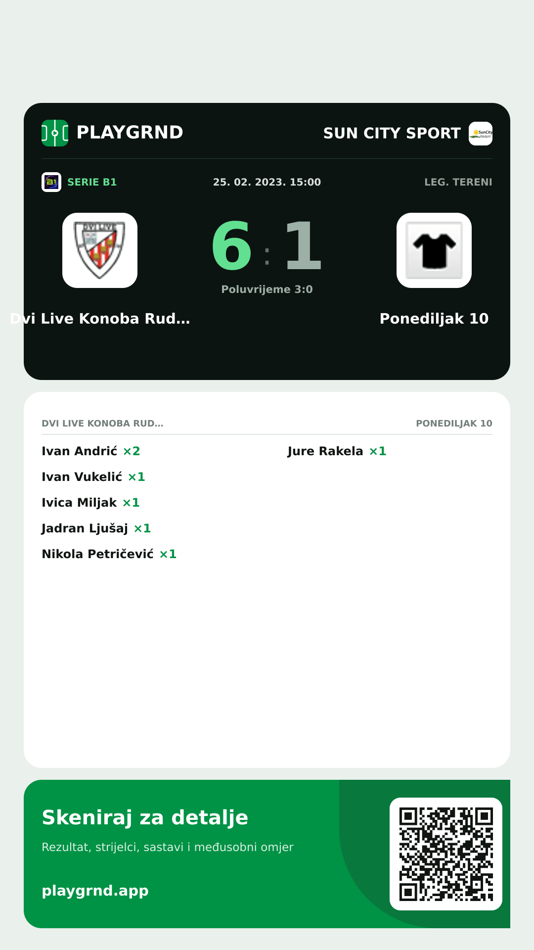 Story slika: Dvi Live Konoba Rudine 6:1 Ponediljak 10