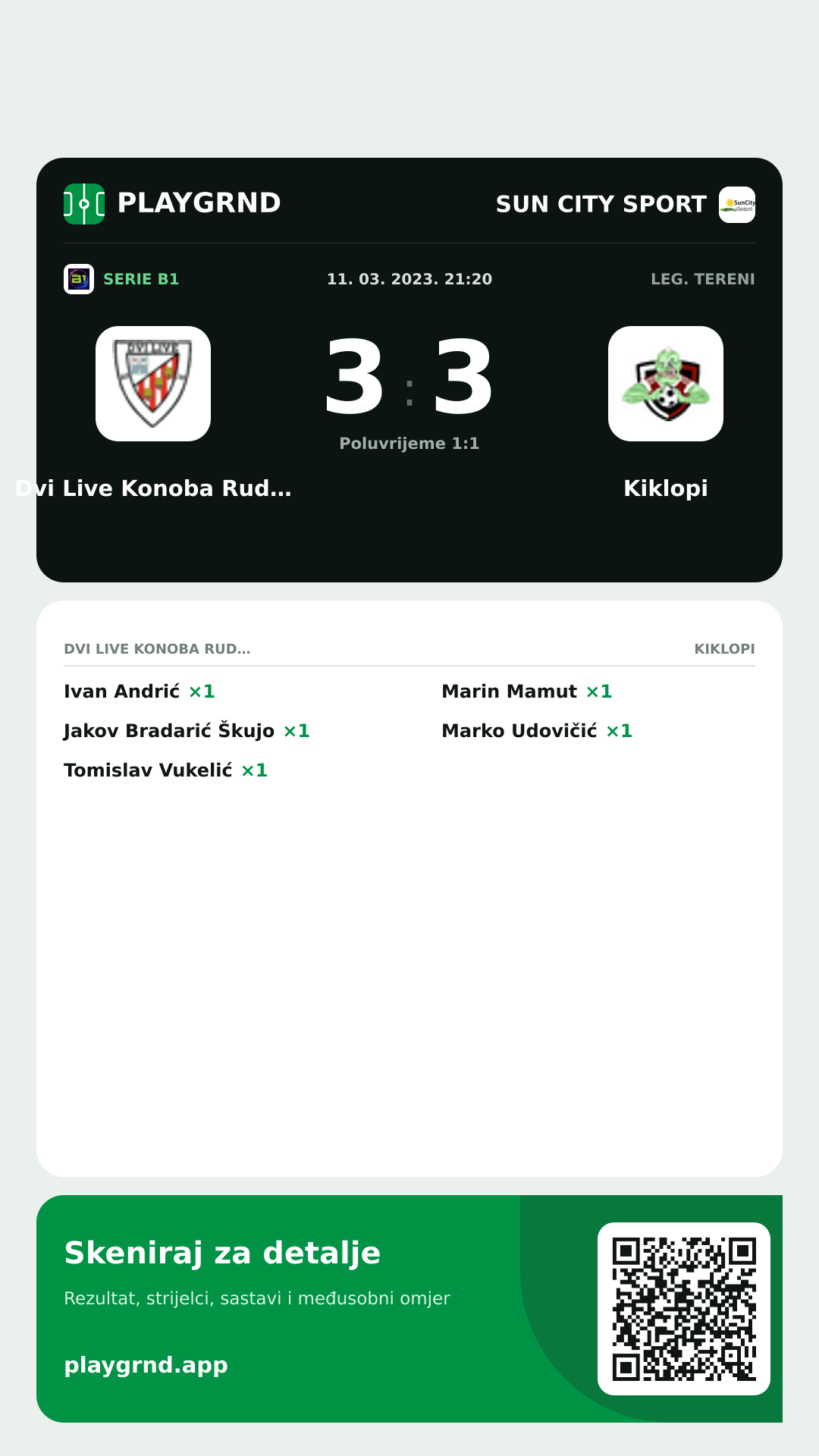 Story slika: Dvi Live Konoba Rudine 3:3 Kiklopi