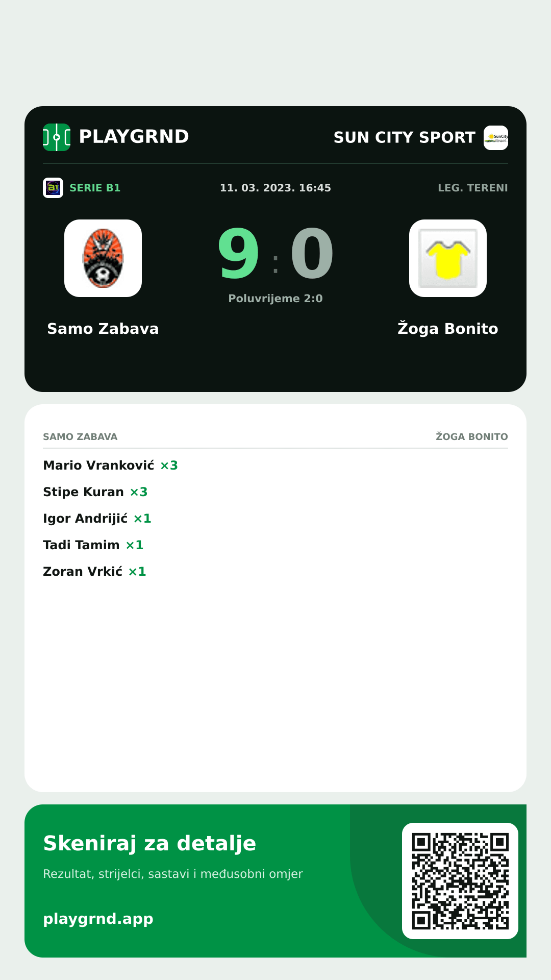 Story image: Samo Zabava 9:0 Žoga Bonito