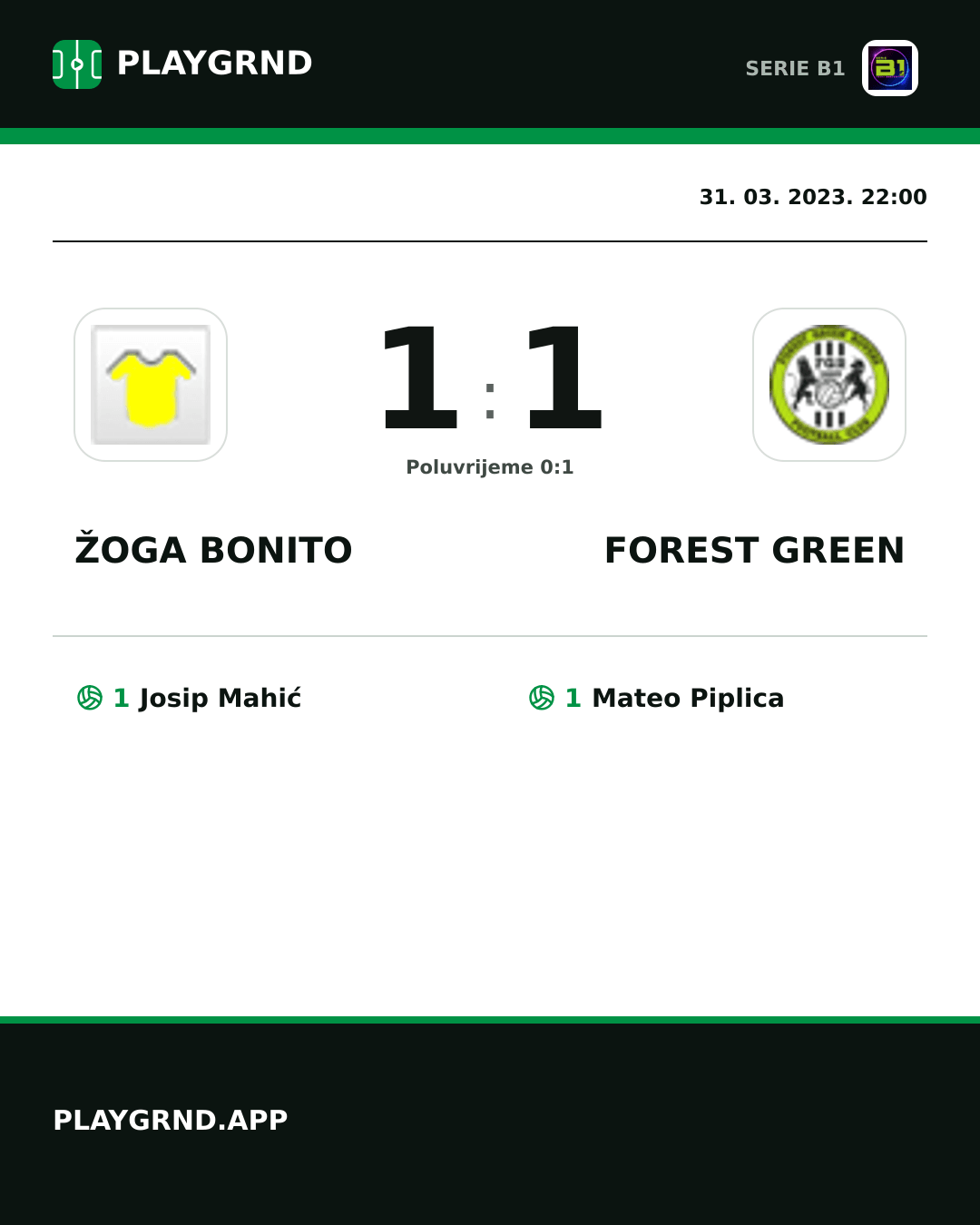 Instagram slika: Žoga Bonito 1:1 Forest Green