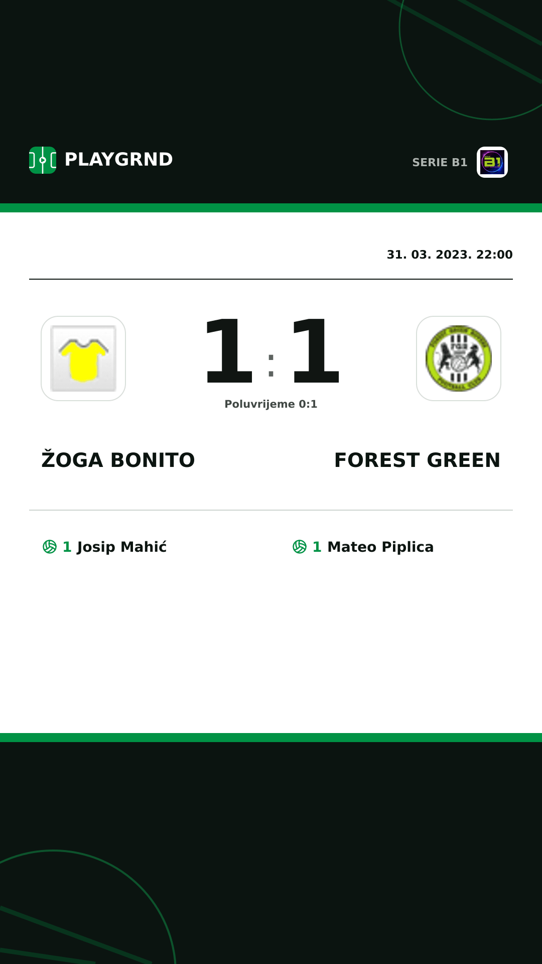 Instagram slika: Žoga Bonito 1:1 Forest Green