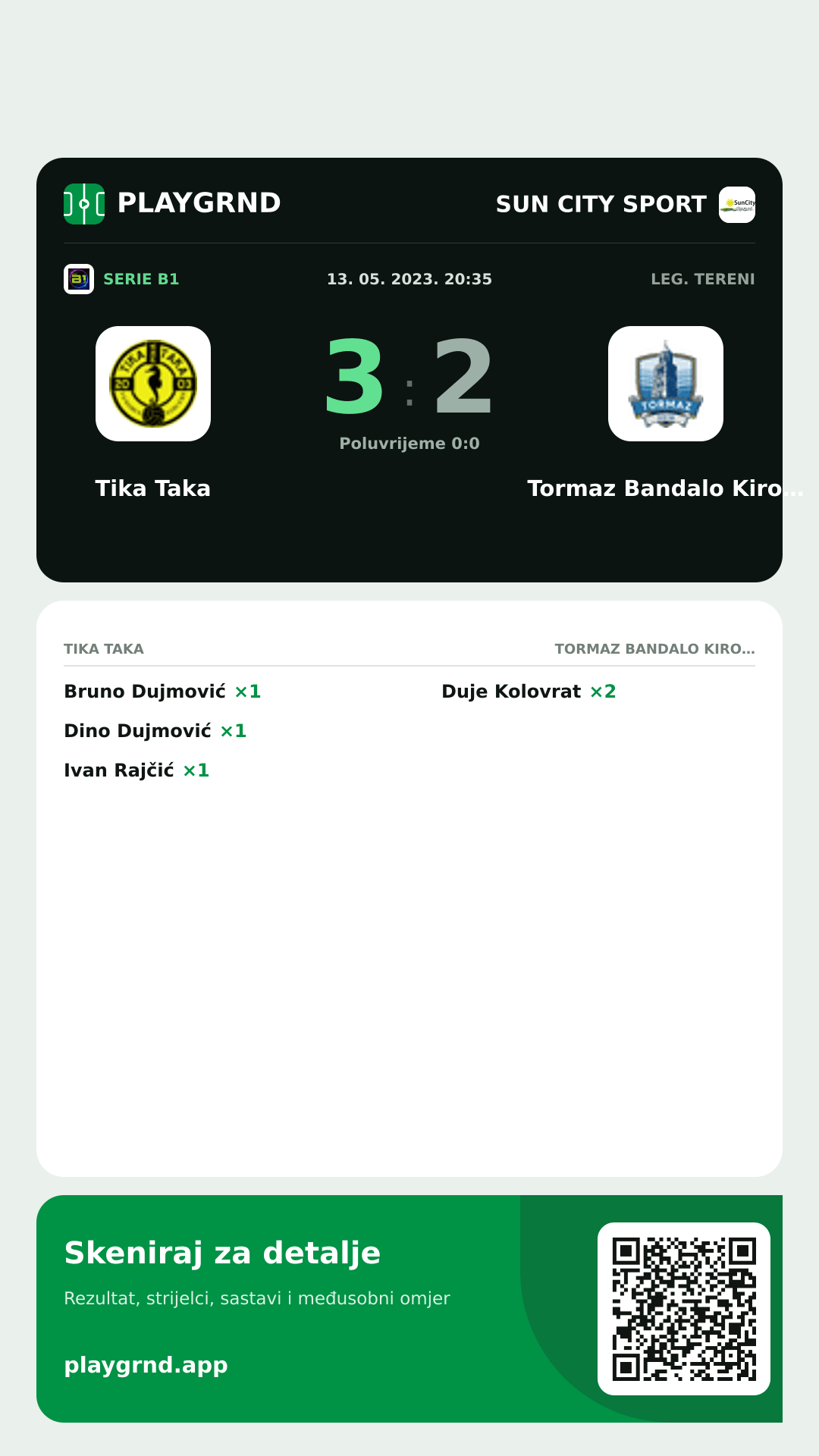 Story slika: Tika Taka 3:2 Tormaz Bandalo Kiropraktika
